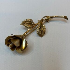 Pastelli Vintage Goldtone Rose Brooch